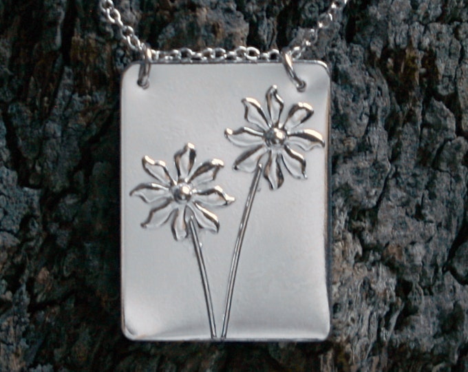 Floral Pendant 'Ma Petite Fleur' Fully UK Hallmarked Sterling Silver pendant. Eco-friendly recycled silver. Exclusive design. Little flowers