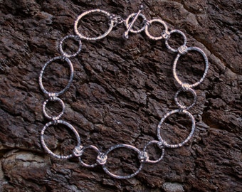 Sterling Silver bracelet 'Katerina'.  A Fancy hand made link bracelet. Fully UK hallmarked, Eco-friendly recycled sterling silver.