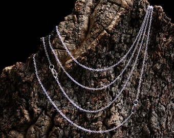 Fine Sterling Silver neck chain. Silver necklace. Choose length. Strong fine chain. Pendant chain. Bracelet chain. Ankle chain. Beads chain.