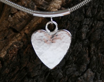 Discrete PERMANENTLY LOCKING  Slave Bracelet. Small hammered heart BDSM bracelet. Sterling silver. Can be personalized on back.