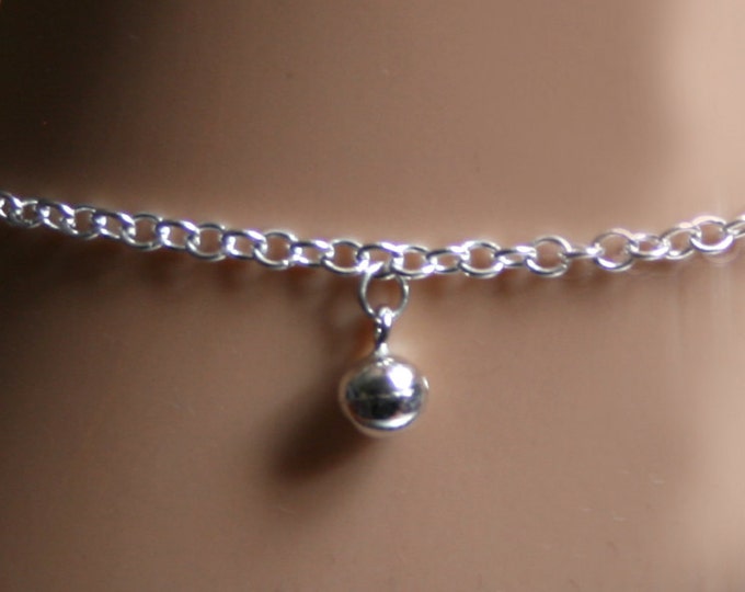 Sterling silver Slave bell ADD ON  - For my discrete Day Collars / Slave bracelets and Ankle chains. BDSM. Add a slave bell to your order.