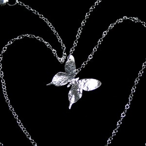 Handmade &#39;Silver Butterfly&#39; Pendant. Traditionally hand made butterfly pendant made from reticulated Sterling Silver.