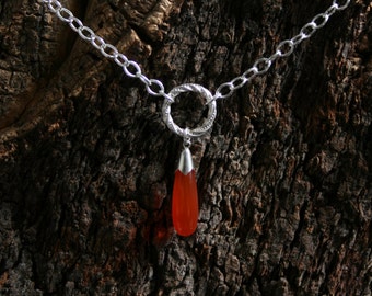PERMANENTLY LOCKING gemstone 'Classic Elegance' dropper FANCY 'O' Ring Day Collar / Slave Necklace. Sterling silver Story of 'O' necklace.