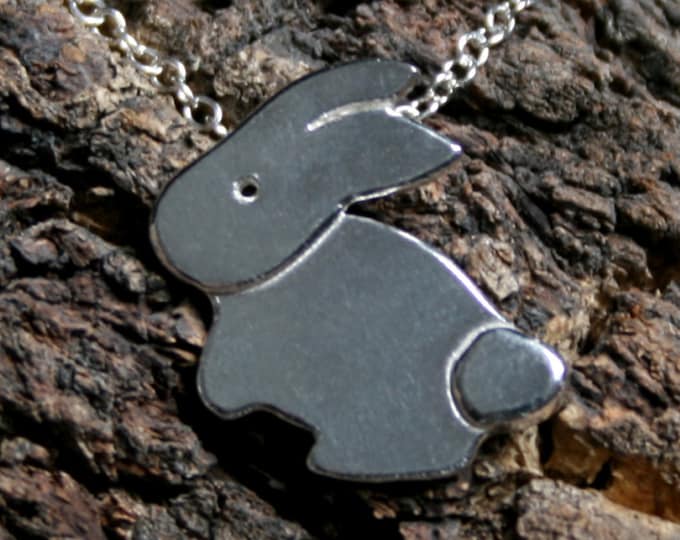 Lapin ~ Sterling silver bunny rabbit Pendant. 3D cute baby bunny. Fully UK Hallmarked Eco-friendly Silver.