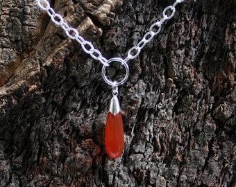 Discrete gemstone 'Classic Elegance' dropper O' Ring Day Collar / Slave Necklace. Sterling silver Story of 'O' necklace. Choker or necklace.