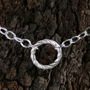 Discrete FANCY O Ring Day Collar / Slave Necklace. Sterling silver. Story of 'O' collar. Wear as a choker or a necklace. Infinity Eternity image 1