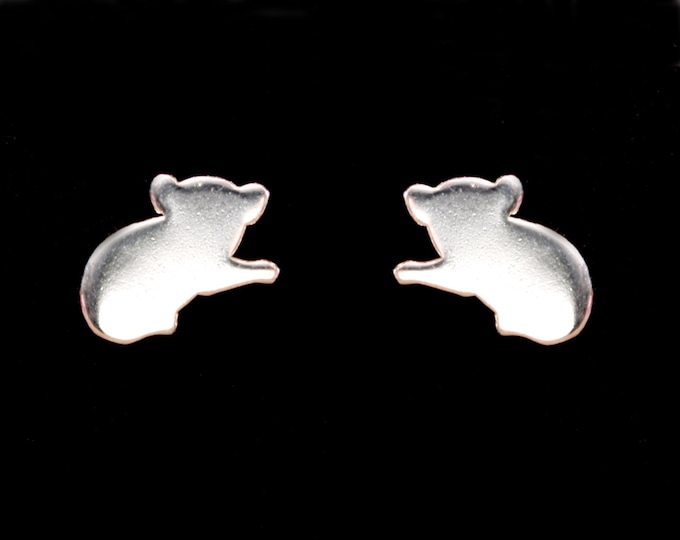 Hugging Koala. Sterling Silver stud earrings. 'Forest friends' collection. Exclusive design. Ear studs. Eco-friendly silver. Koala Bear.