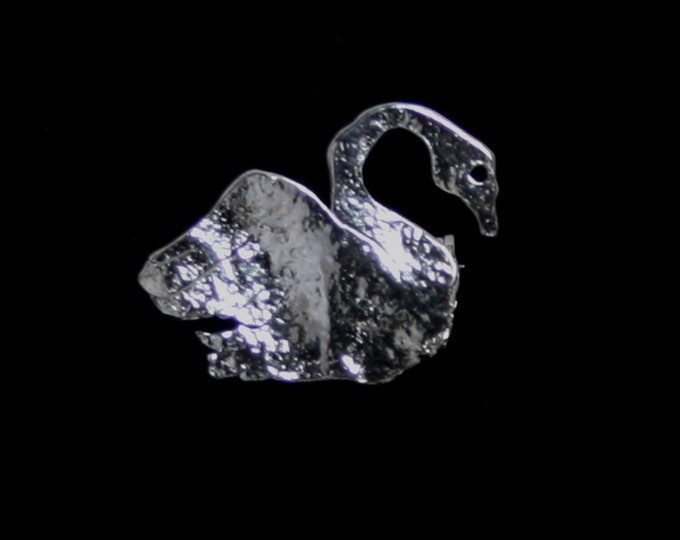 Handmade 'Silver Swan' Brooch. Traditionally hand made swan Brooch / Pin made from reticulated sterling silver.