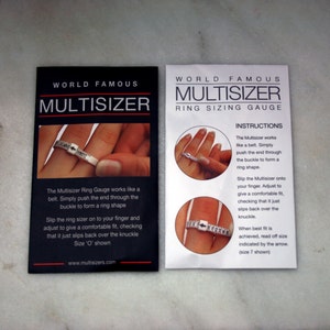 Multisizer Ring sizer. Ring gauge. Choose from UK or US sizing. Finger sizing tool.