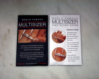 Multisizer Ring sizer. Ring gauge. Choose from UK or US sizing. Finger sizing tool.