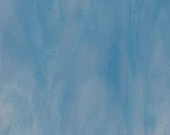 Bullseye Streaky. 003116 Clear, Turquoise Blue, White. CoE90 fusing glass.