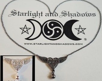 The wings of Love - Caged Heart; SLAVE BELL, Discrete, Sterling silver Day Collar / Slave Necklace {D1} - Winged Heart