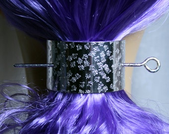 Barrette 'Ivy' Hand made Pony tail cover, hair clip, hair slide, hair clasp, hair pin, pony tail grip. Fully UK Hallmarked Sterling Silver.