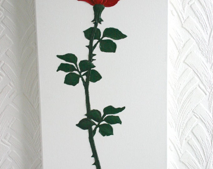 The Blood Red Rose of Love - 3D Acrylic on canvas.