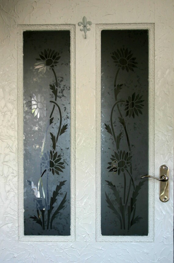 Original Design Daisy Acid Etched Glass Door Panels