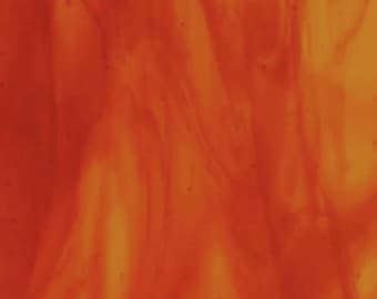 Bullseye Streaky. Red Yellow striker. CoE90 fusing glass.