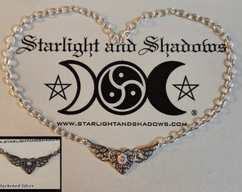 The wings of Love - Caged Heart, Little Gem; Discrete, Sterling silver Day Collar / Slave Necklace {D2} - Winged Heart