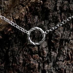 Discrete Fancy &#39;O&#39; ring Day Collar / Slave Necklace. Sterling silver. Infinity / Eternity / Story of O / Captive ring. Choker or necklace.