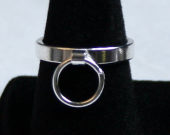 Heavyweight Sterling Silver Ring of O, BDSM Ring, Story of 'O' Ring. Fully UK hallmarked. 3 mm Slave ring. Sizes I to P  (US 4 1/2 - 7 1/2)