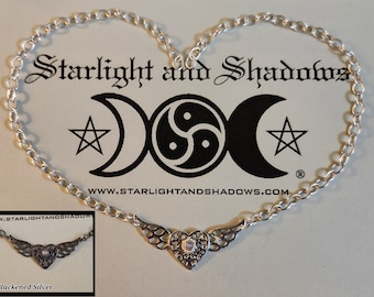 The wings of Love - Caged Heart, Little Gem; Permanently locking Discrete, Sterling silver Day Collar / Slave Necklace {D2} - Winged Heart