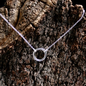 Discrete O ring Day Collar / Slave Necklace. Sterling silver. Story of 'O' collar. Captive ring collar. Wear as a choker or a necklace image 3