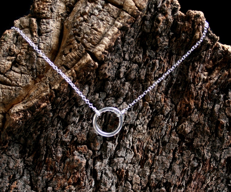 Discrete O ring Day Collar / Slave Necklace. Sterling silver. Story of 'O' collar. Captive ring collar. Wear as a choker or a necklace image 3