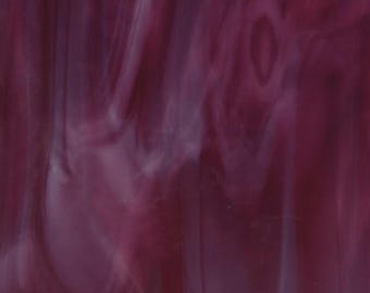 Bullseye Streaky Glass: 3mm Cranberry Pink & White 2311 CoE90 fusing glass.