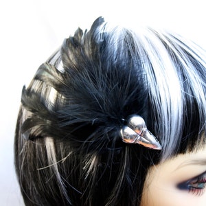 Exclusive &#39;Black Raven&#39; hair grip / fascinator in plain black.