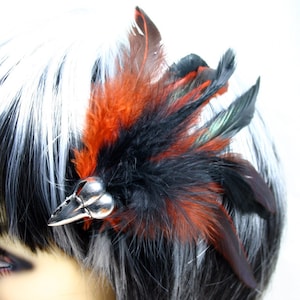 Exclusive &#39;Burnt Orange Raven&#39; hair grip/ fascinator.