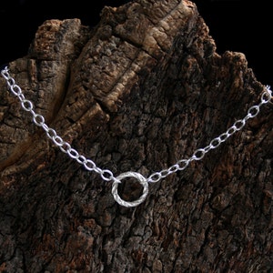 Discrete FANCY O Ring Day Collar / Slave Necklace. Sterling silver. Story of 'O' collar. Wear as a choker or a necklace. Infinity Eternity image 2