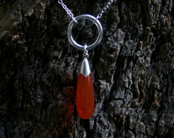 Discrete, gemstone 'Classic Elegance' dropper 'O' Ring Day Collar / Slave Necklace. Sterling silver Story of 'O'  choker or necklace.