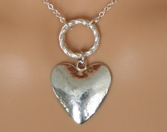 Discrete, FANCY O ring Day Collar / Slave Necklace. Sterling silver. Story of 'O' collar. Give her your Heart!  Can be personalized.