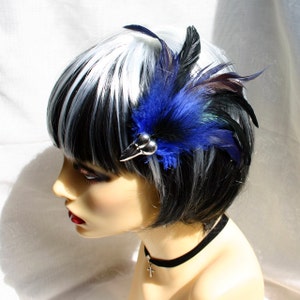 Exclusive &#39;Midnight Blue Raven&#39; hair grip/ fascinator.