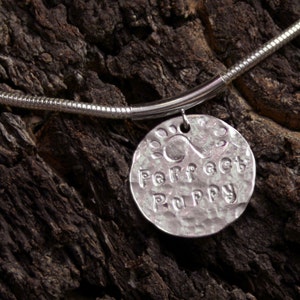 PERFECT PUPPY ~ Personalized, PERMANENTLY Locking Day Collar / Slave Necklace. Sterling silver disc collar. Can be personalized on reverse.