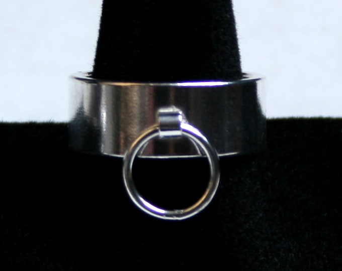 Heavyweight 8mm Wide Sterling Silver Ring of O, BDSM Ring, Story of 'O' ring. Slave Ring. Fully UK hallmarked. Sizes Q to Z  (US 8 - 12 1/2)