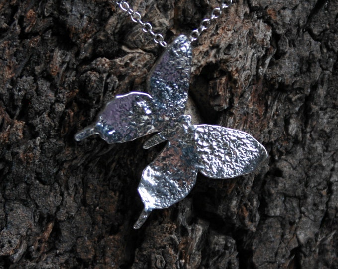 Handmade 'Silver Butterfly' Pendant. One-of-a-kind, Traditionally hand made butterfly pendant made from reticulated Sterling Silver.