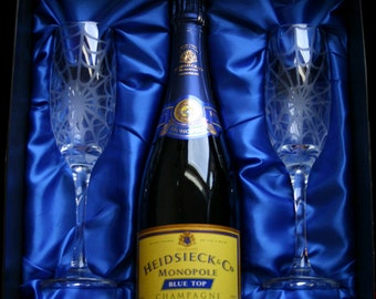 Wicked Webs - Pair of exclusive design spider web Champagne glasses