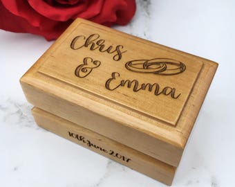 Personalised Double Wedding Ring Box