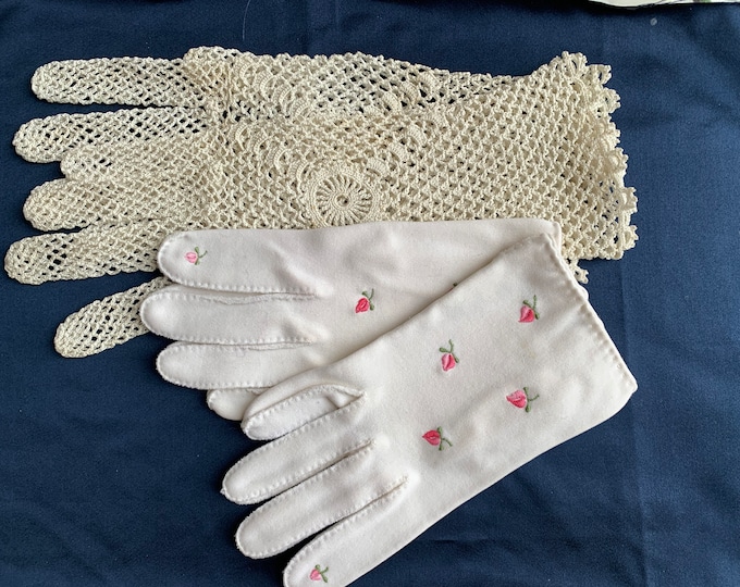 Two pairs of vintage hand made gloves