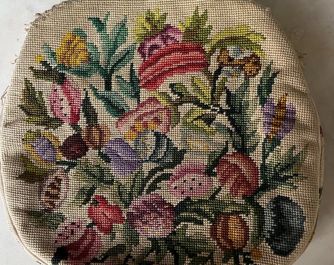 Antique petit point purse no frame for repair only
