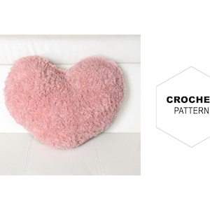 Crochet Heart Pillow Pattern|Faux Fur Pillow|Crochet Pillow|Pillow Pattern|DIY Pillow Pattern|Valentines Pillow|Heart Shaped Pillow