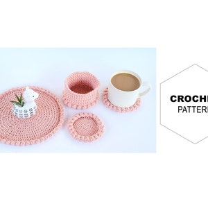 Pattern Trio|Mug Nest Coaster Crochet Pattern|Plant Nest Coaster|Bobble Nest Basket|Plant Coaster|Coffee Coaster|Crochet Basket Pattern|DIY