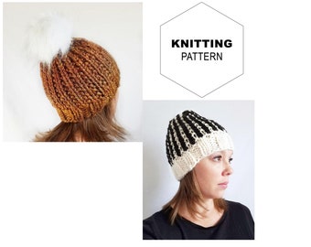 On The Slopes Beanie|Knit Beanie Pattern|Knit Hat Pattern|Knitting Pattern|Knit Hat|Knit Beanie|Beanie Pattern Knitting|Hat Pattern Knit