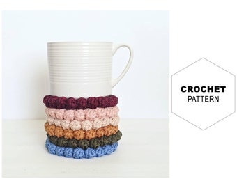 Patrón de posavasos para tazas/Patrón de posavasos de ganchillo/Posavasos DIY/Patrón de posavasos/Juego de posavasos de ganchillo/Patrón de ganchillo fácil/Posavasos bohemios