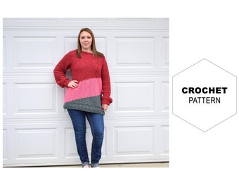 The Jessica Sweater Crochet Pattern|Sweater Pattern PDF|Sweater Pattern Crochet|Crochet Sweater|DIY Sweater|Crochet Sweater Women|