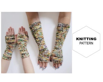 Featherington Fingerless Gloves Knitting Pattern|Knit Fingerless Gloves|Knitting Pattern|Arm Warmers|Wrist Warmers|Cabled Gloves|Knit Mitts