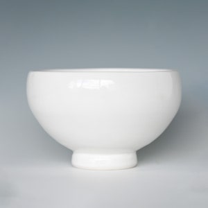 Small porcelain serving bowl, handmade, minimalist design, glazed in a white celadon image 4