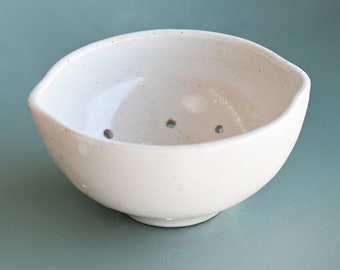 ceramic berry bowl, handmade and glazed in satin white