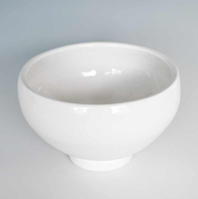 Small porcelain serving bowl, handmade, minimalist design, glazed in a white celadon image 1