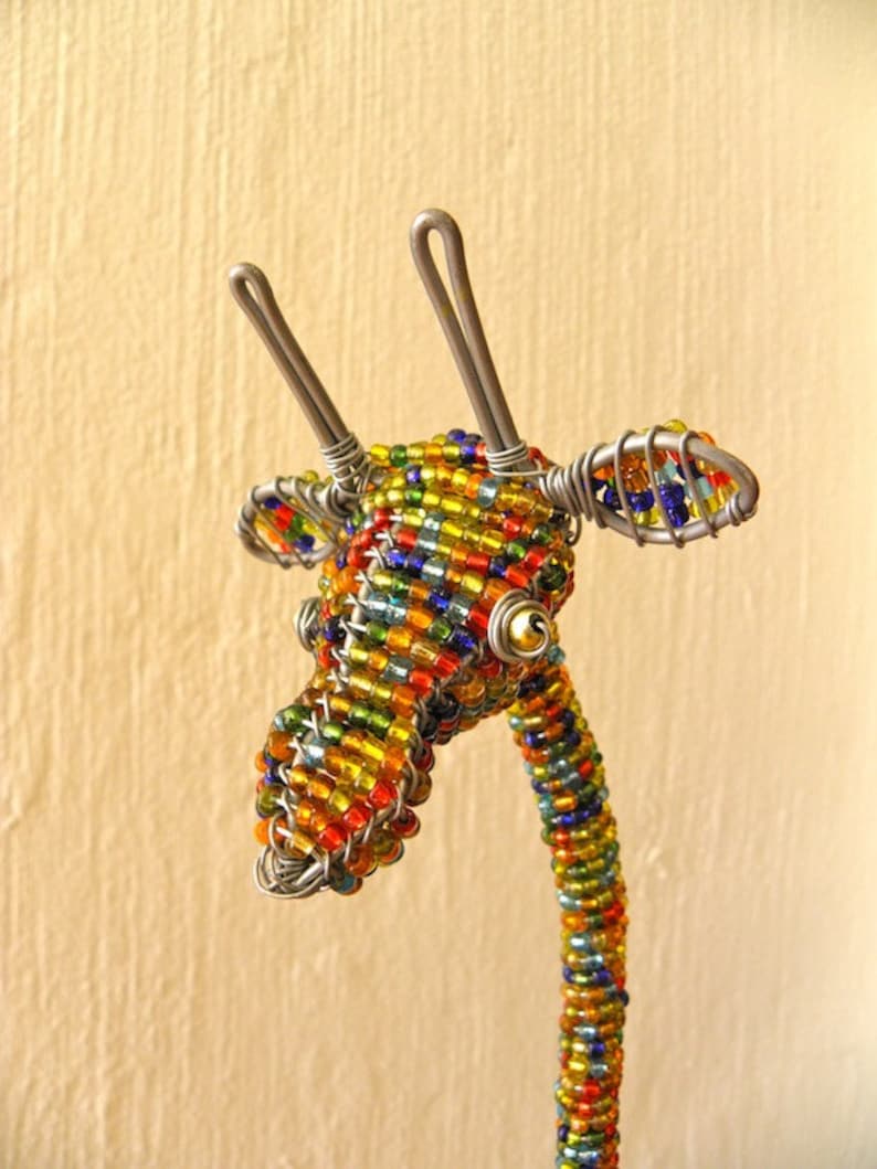 African Beaded Wire Animal Sculpture GIRAFFE MEDIUM Etsy
